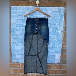 Sollo Mobe denim jean skirt Hi-low vintage size medium